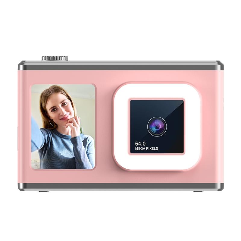 64MP Dual Lens CCD Digital Camera 1080P HD Video Recorder with Selfie Fill Light 2.4" Screen Portable Retro Camera for Students Vlogging