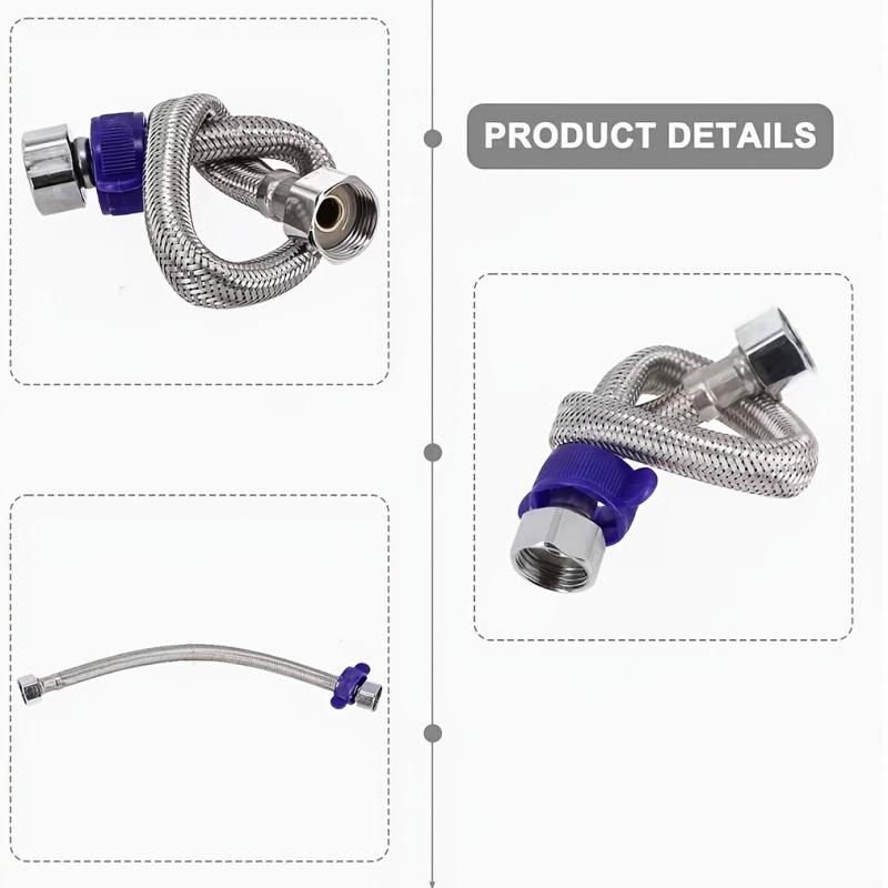 50cm Bathroom Faucet Toilet Hose Stainless Steel Corrugated Pipe Heater Connector Plumbing Supply Hose Water Tube G1/2 Interface