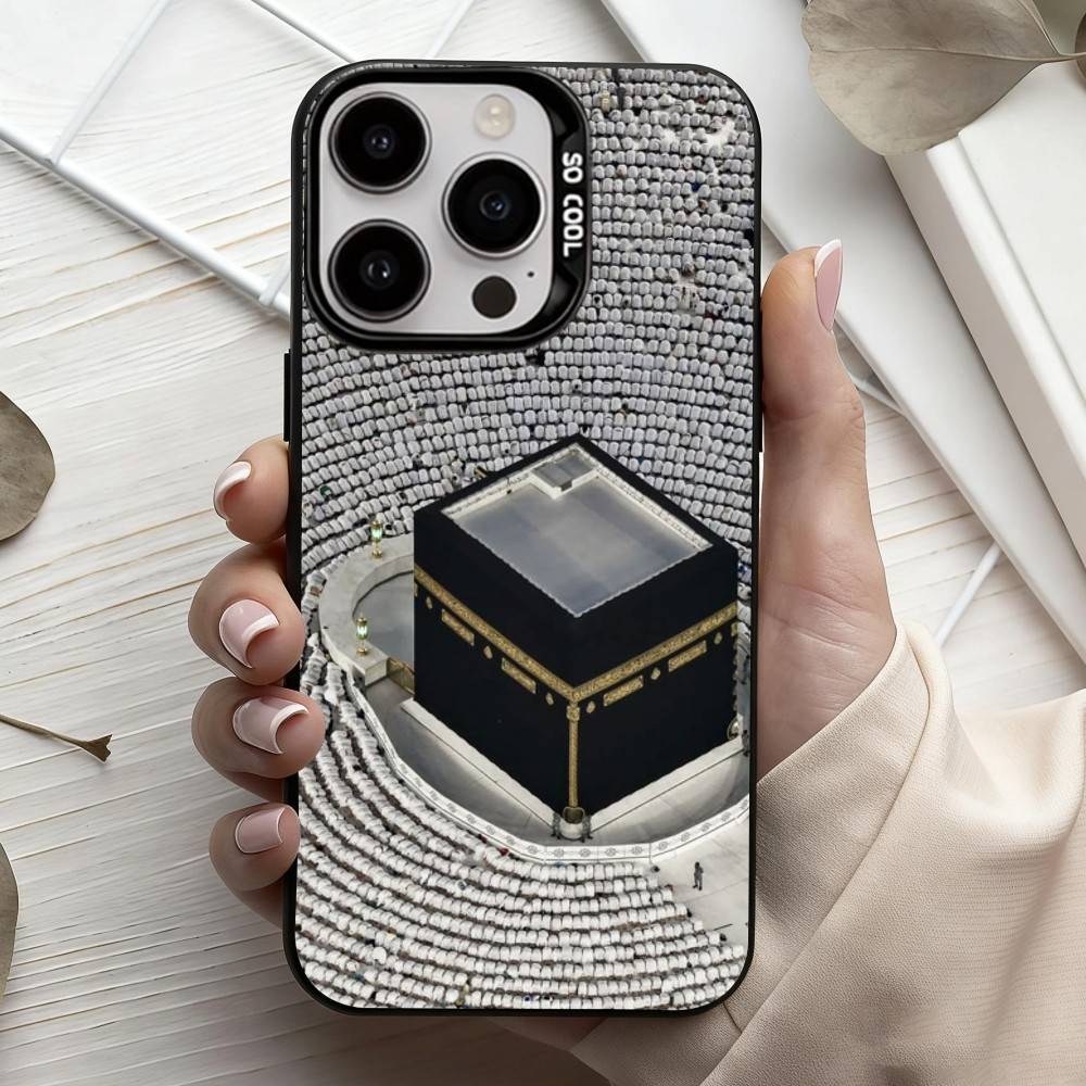M-Moslem and K-kaaba  Phone Case For iPhone17,16,15,14,13,12,11 Plus,Pro Max Candy Silver Plated Inside Cover