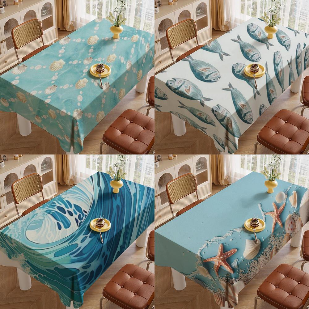 Ozean-Thema Tischdecke, Küchentischdecke für Restaurant, Wohnzimmer, Heimdekoration, Partydekoration