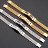 Luxury Bracelet for Men Gold Color 12MM Wide Stainless Steel Square Franco Link Chain Men's Wrist Bracelets with Magnet Clasp