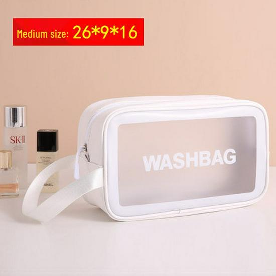 Large Capacity Transparent PU Travel Makeup Bag – Customizable Logo