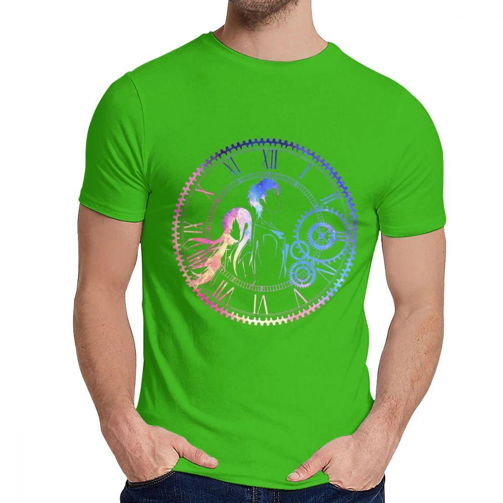 Steins Gate Loving Colors T Shirt Round Neck Popular Man Free Shipping Big Size Tshirt