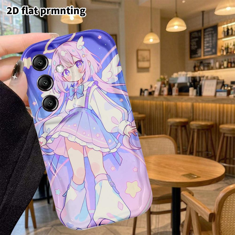 Phone case: 2D flat, compatible with Samsung Galaxy A34 A35 M05 M06 S20 S22 S21 FE Plus 5G protective cases, little angel girl, perfect Christmas and 
