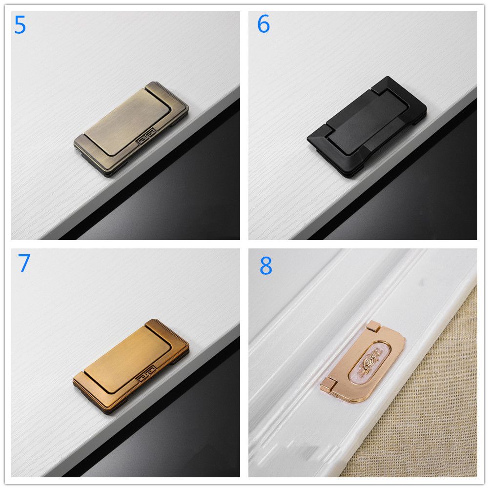 Luxury Aluminum Alloy Cabinet Wardrobe Flip Cupboard Tatami Drawer Pulls Door Handle Hidden Door Knob