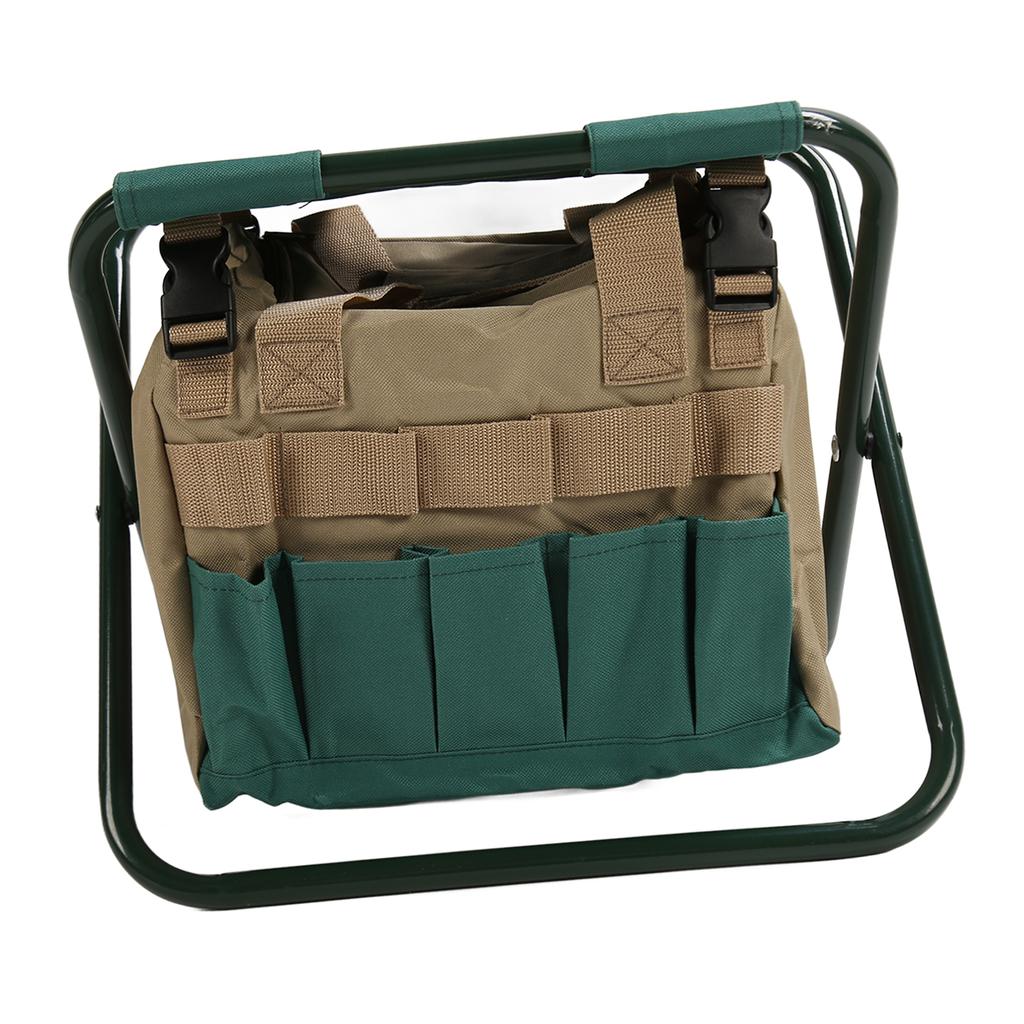 Heavy Duty Folding Stool Bag Multifunctional Gardening Folding Toolkit Stool for Gardeners