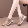 2025 Autumn New Korean Version Platform Wedge Heel Mother Shoes Women's Single Shoes Fashion Versatile Casual Lazy Shoes