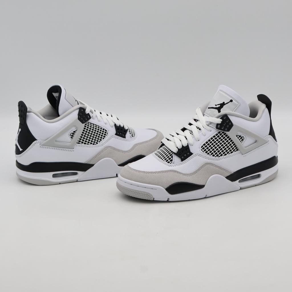 DH6927-111 Nike Air Jordan 4 Military Black White Grigio Neutro (Uomini)