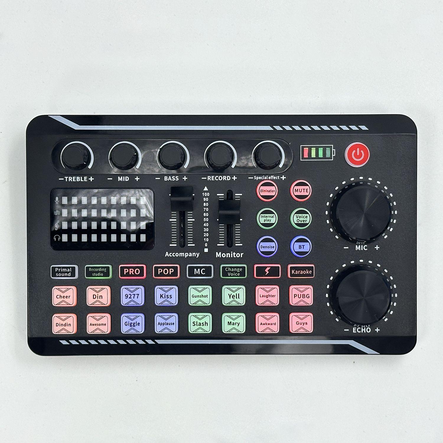 

F998 Podcast Live Equipment Bundle, профессиональная звуковая карта Live с микрофонным набором, комплект микшерной студии звукозаписи Music Singin чёрный/белый