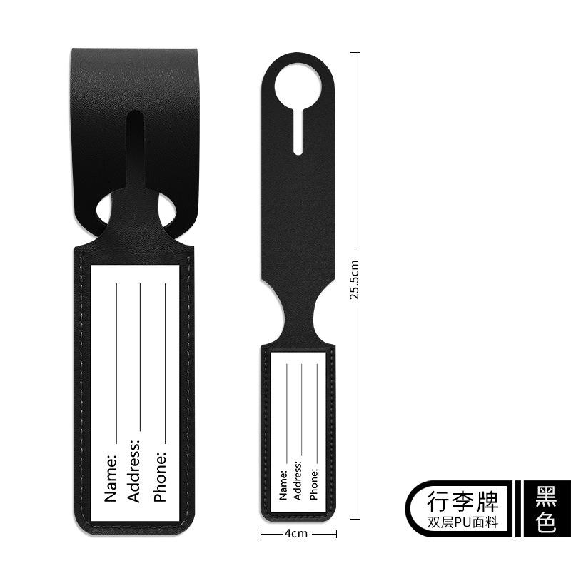 Fashion Cute Luggage Tag PU Anti Loss Travel Luggage Tag Solid Color Luggage Tags Suitcase Tag ID Name Label Travel Accessories