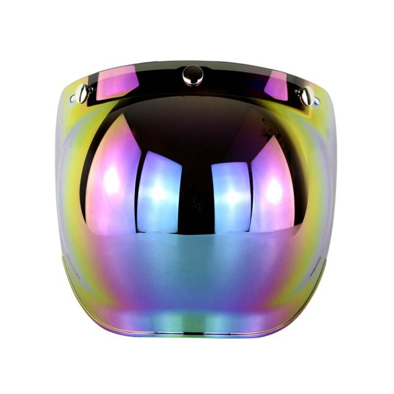 Retro 3-snap Sunscreen Sun Shield Visor Bubble Mirro for Motorcycle Helmet Face Lens