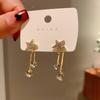 Schleifen-Herz-Quastenohrringe für Damen Elegante Zirkon-Tropfenohrringe Piercing-Accessoires Schmuck