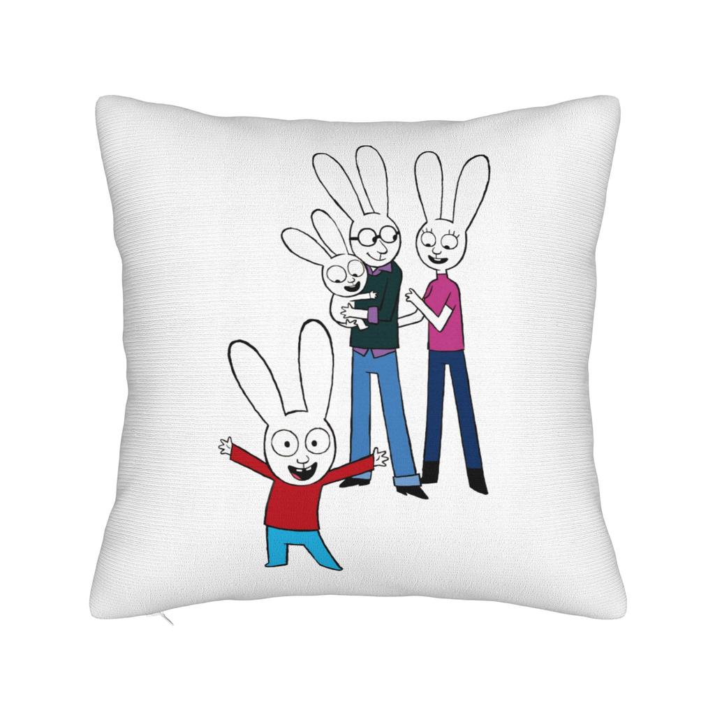 Simons Super Rabbit Bunny Cartoon Square Pillow Case Cushion Covers Vintage Zipper Decorative Pillowcase for Home xcm