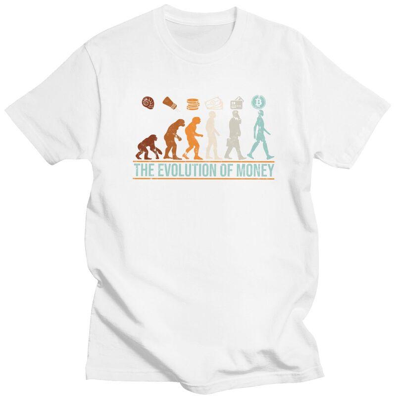 Custom Classic Evolution Of Money Bitcoin T Shirt Men BTC Crypto Coins Tshirt Streetwear Tee Tops Pure Cotton Oversized Tshirt