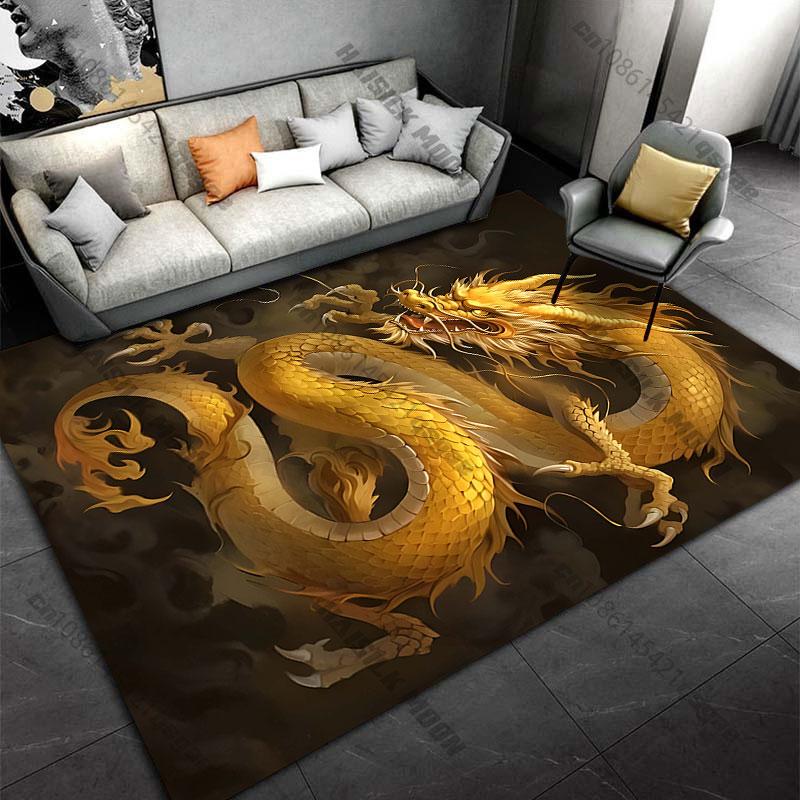 Golden dragon mystical power carpet Yoga living room room decor children's crawling mat doormat area rug games mat