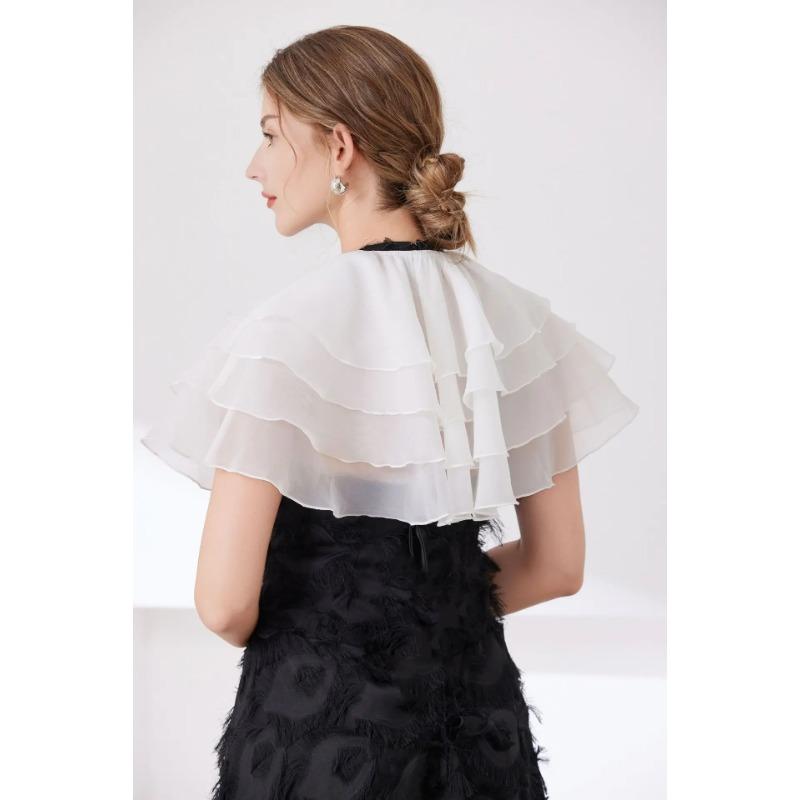 New Fashion Lapel Shoulder Fake Collar Ladies Removable Neck Shawl Wrap Shirt Detachable False Collar Clothes Accessory