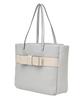 Maison de Fleur Tote Bag, EC Exclusive Front Ribbon 3-Room Tote Bag, Women's, Grayish Blue