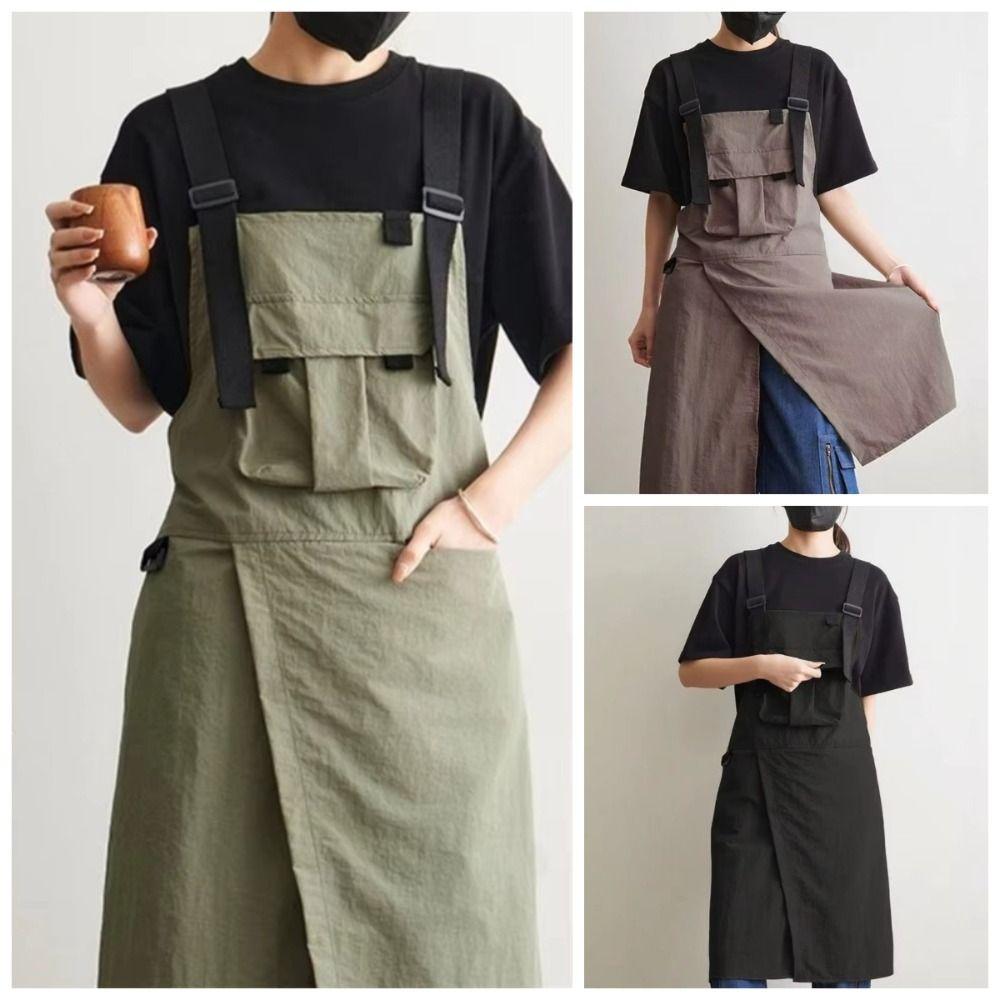 Simple Cross Strap Apron Stain-proof Waiter Sleeveless Apron Catering Work Clothes BBQ