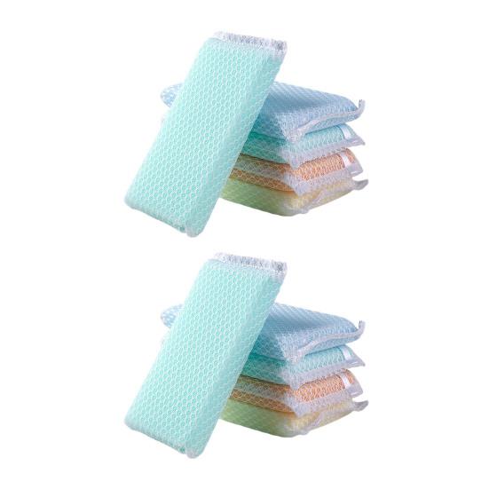 5/10Pcs Cleaning Sponge Unique Mesh Surface Strong Decontamination Lightweight Dishwashing Sponge