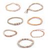Bohemian Multi Layer Stackable Bracelet Fresh Sweet Style Handmade Beaded Pink Metal Chain Bracelet Jewelry For Women