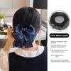 Sweet Comfortable Bowknot Knit Hair Net Vintage Double Layer Cover Net Hair Clip Elegant Spring Clip Ponytail Clip Daily Use
