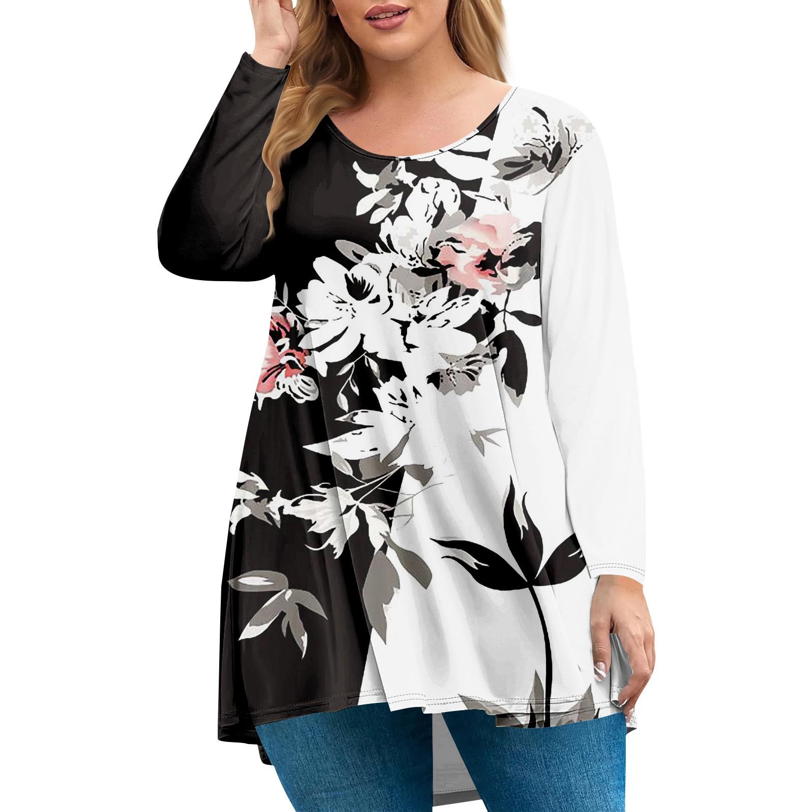 

Женский топ большого размера, рубашка с длинным рукавом и воротником «сад», модный повседневный топ с цветочным принтом XL белый