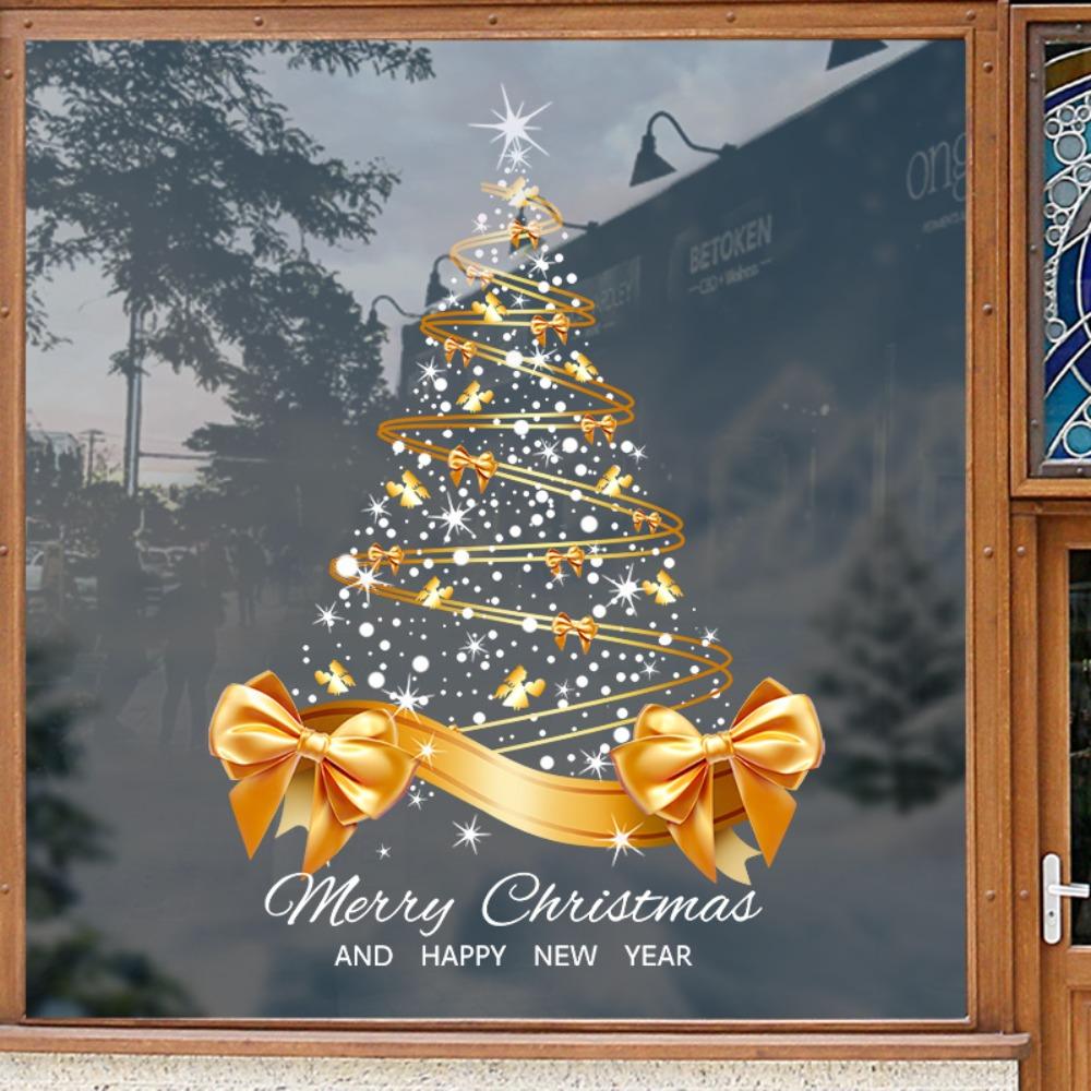Double-Sided Printed Christmas Tree Electrostatic Stickers Christmas Tree Window Decal Store