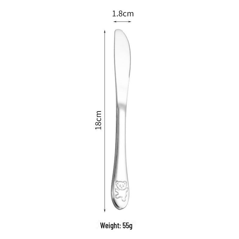 Children's Cartoon Bear 304 Stainless Steel Cutlery Set: Knife, Fork, Spoon & Gift Box - Perfect for Western Meals