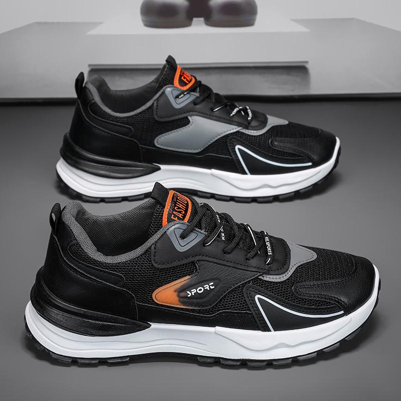 Men's breathable mesh casual sports shoes four season new soft soled non slip outdoor running shoes student shoes male sneakers