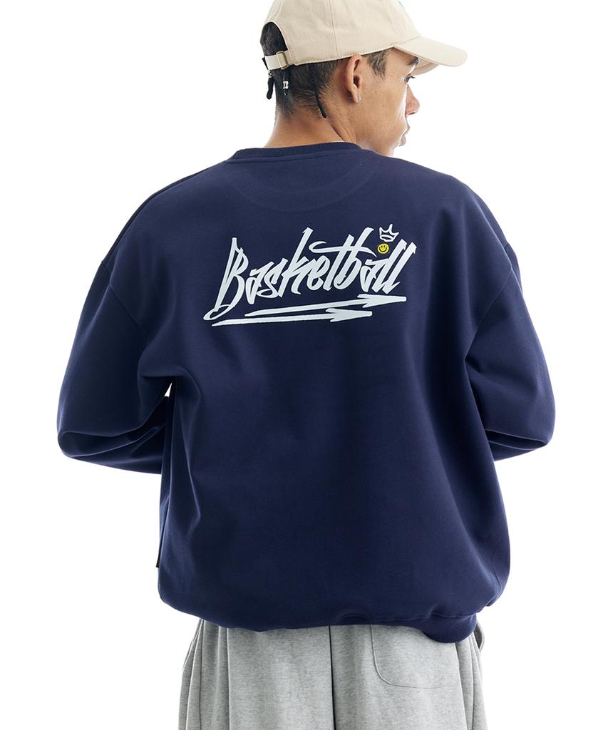 CREAM SODA LAB Basketball Arc Big Logo Sweatshirt Navy