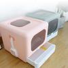 Cat Litter Box Large Plastic Spill Proof Cat Toilet Pink