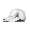 European and American tide PU leather baseball cap men's and women's American soft top cap laser curved brim hat temu hot-selling