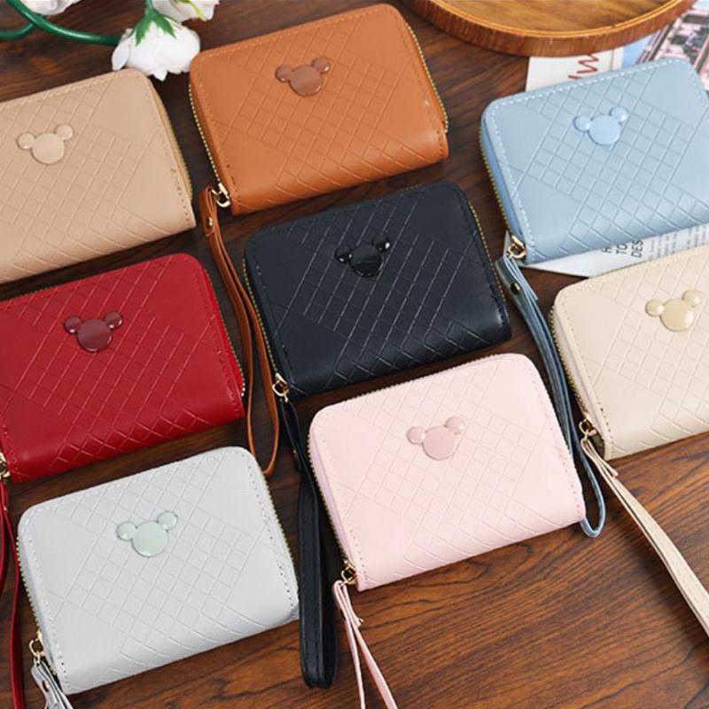 Вместительные кошельки с короткой молнией множество отделений для карточек мини-кошельки для мелочи для досуга небесно-голубой 519₽