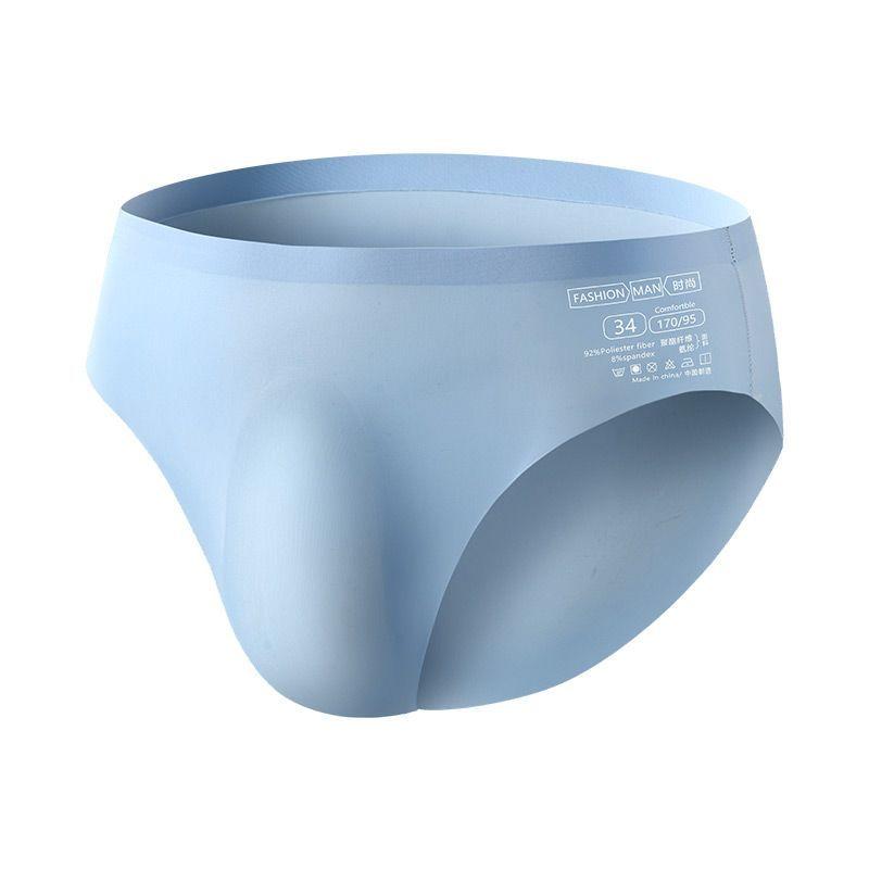 Ice Silk Men's Briefs One-piece Seamless Man Triangle Underpants Traceless Quick-dry Sexy Underwear Men Shorts