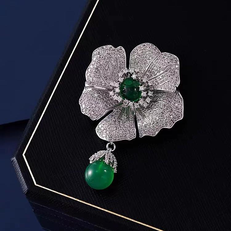 03 Broșă retro cu mărgele Super Flash, cu micro-incrustații de zirconiu, de lux, de calitate premium, ușoară