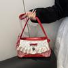 Underarm Bag, Women's Baguette Bag Tide 2025 New Niche Lace Sweet and Cool Style Splicing Small Bag Single Shoulder