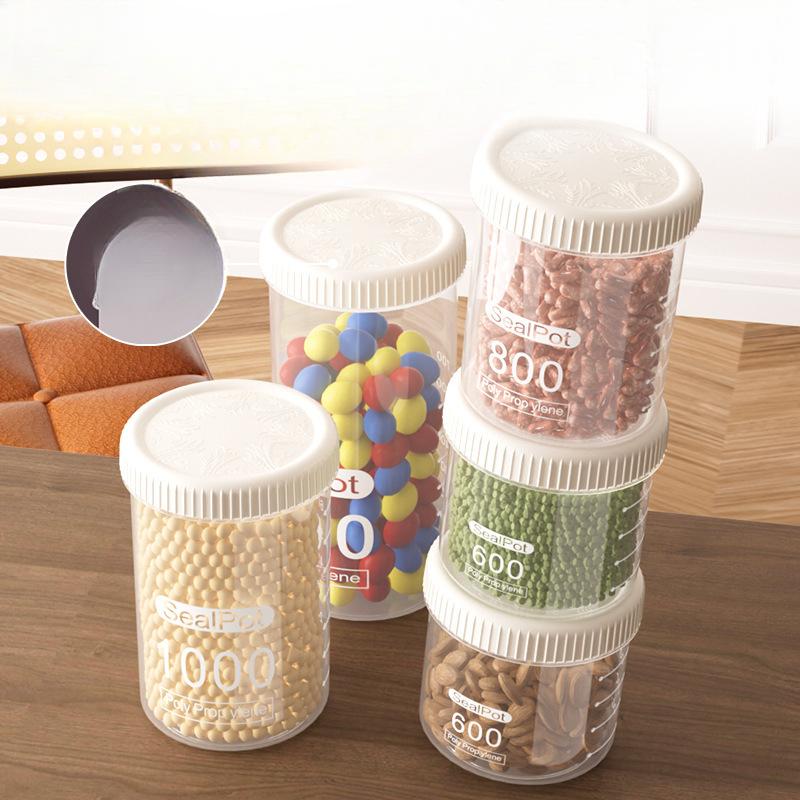 Food-grade Transparent Plastic Sealed Jars, Grain Storage Boxes, Kitchen Storage Jars, Moisture-proof, Insect-proof and Fresh-keeping Jars