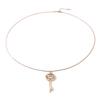 Roman Diamond Hollow Key Necklace Women'S Rose Gold Autumn And Winter Sweater Chain Long Titanium Steel Pendant Necklace Color Retention