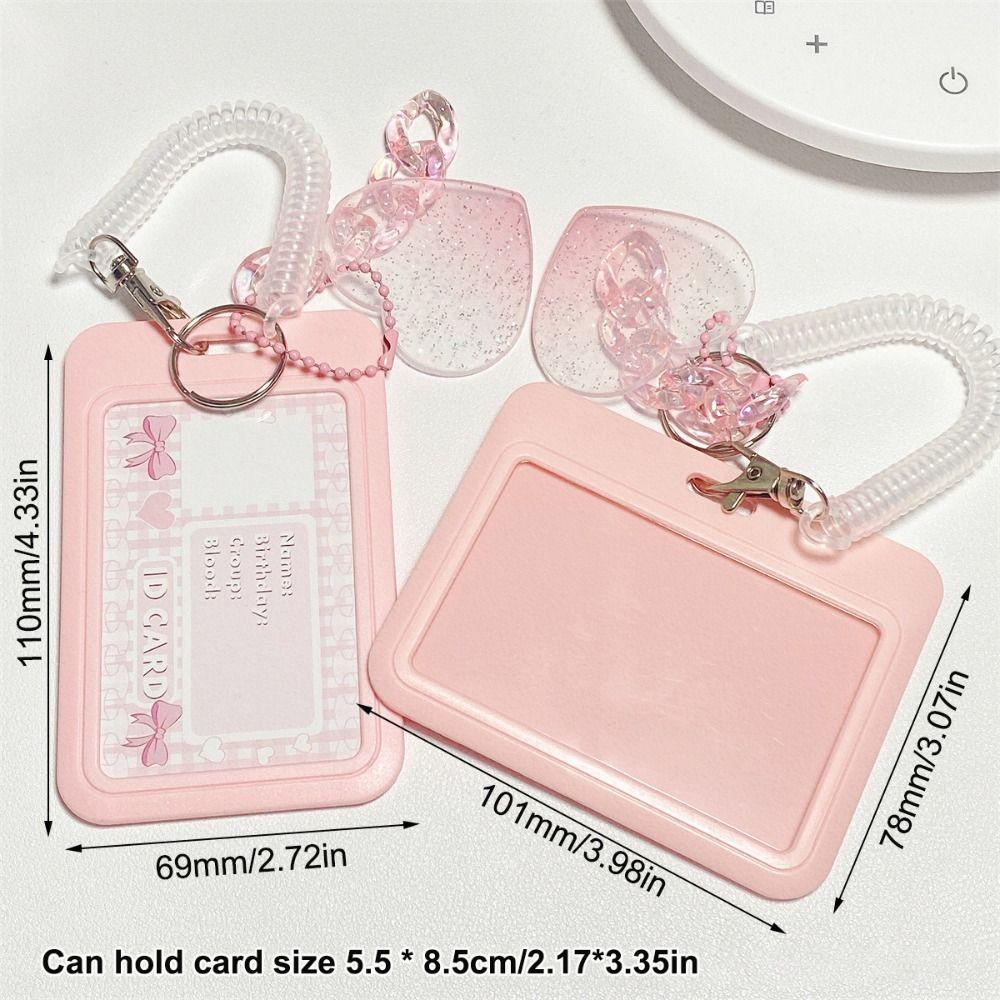 New High Beauty Card Holder Vertical Love Gradient ID Card Holder Flash Pink Credit Card Holders Bus Student