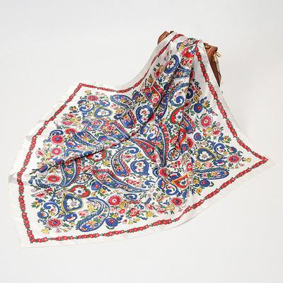 Nový dámský hedvábný šátek na krk vlasy Designový taška Warp Měkký šátek na krk Hidžáb Šátek na hlavu Dámský Foulard Potisk Šátek s vzorem Paisley 90*90cm