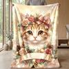 Fantasy Winged Cats Theme blanket Lightweight Warm Flannel Blanket Decorative Throw Blanket for Home Decoration