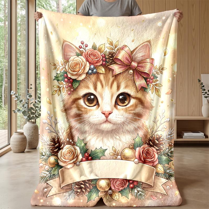 Fantasy Winged Cats Theme blanket Lightweight Warm Flannel Blanket Decorative Throw Blanket for Home Decoration