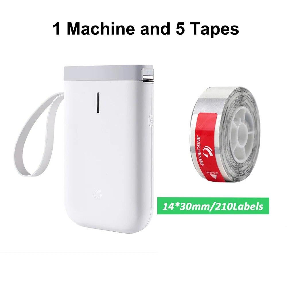D11 Imprimantă Portabilă de Etichete Termice de Mână cu 5 Role de Bandă Wireless BT Mașină de Făcut Etichete Mașină de Autocolante pentru Etichetare Acasă Coduri de Bare