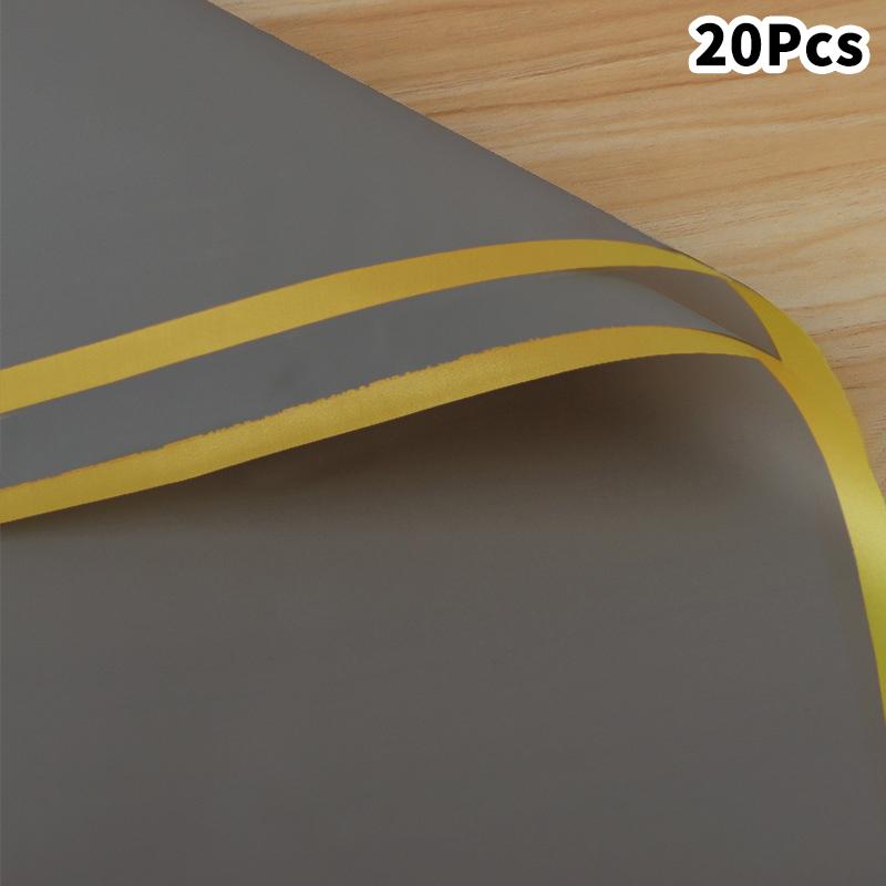 20 Stück Bunte Blumenwickler Goldener Rand DIY Geschenkstrauß Verpackungspapier Blume Wasserdicht Blume Dekoration