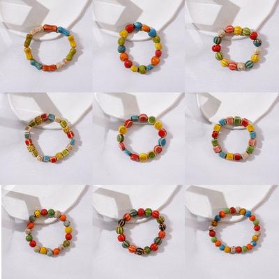 Keramik neue Mode Blume Glasur Perlen Armband mehrfarbig Freizeit ethnischer Stil Student