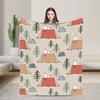 Snoopy Santa Merry Christmas Blankets Fleece Summer  Multi-function Lightweight Thin Throw Blankets for Home Office Bedspread