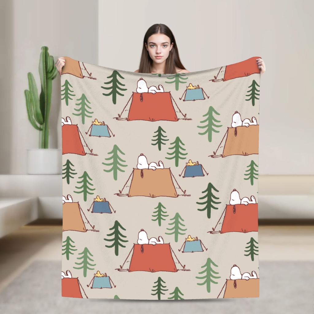 Snoopy Santa Merry Christmas Blankets Fleece Summer Multi-function Lightweight Thin Throw Blankets for Home Office Bedspread