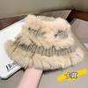 Hat Women's Autumn and Winter Versatile Cute Rabbit Fur Hat Big Head Circumference Shows Small Face 2025 Winter New Fluffy Lazy Hat