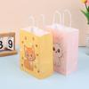 6 Stück bunte Süßigkeitentüten mit Cartoon-Katzenpfotenabdruck, Papier, Geschenktüten mit Griffen für Haustier-Thema, Kindergeburtstagsparty, Dekorationen, Gastgeschenke