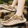 Fashion Luxury Men's Leather Sandals Wading Walking Hollow Out Shoes Comfortable Summer Fashion Flats Beach Vacation Man Casual Sandals